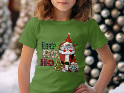 Ho Ho Ho Christmas Gnome Festive Green Shirt