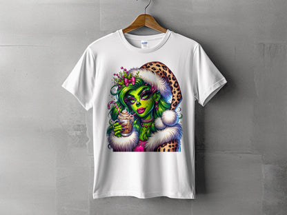 Festive Leopard Print Hooded Character T-shirt