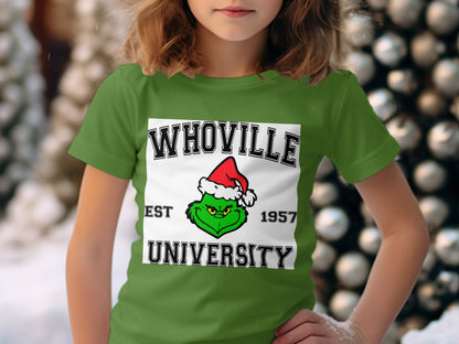 Whoville University EST 1957 Santa Hat Graphic Shirt