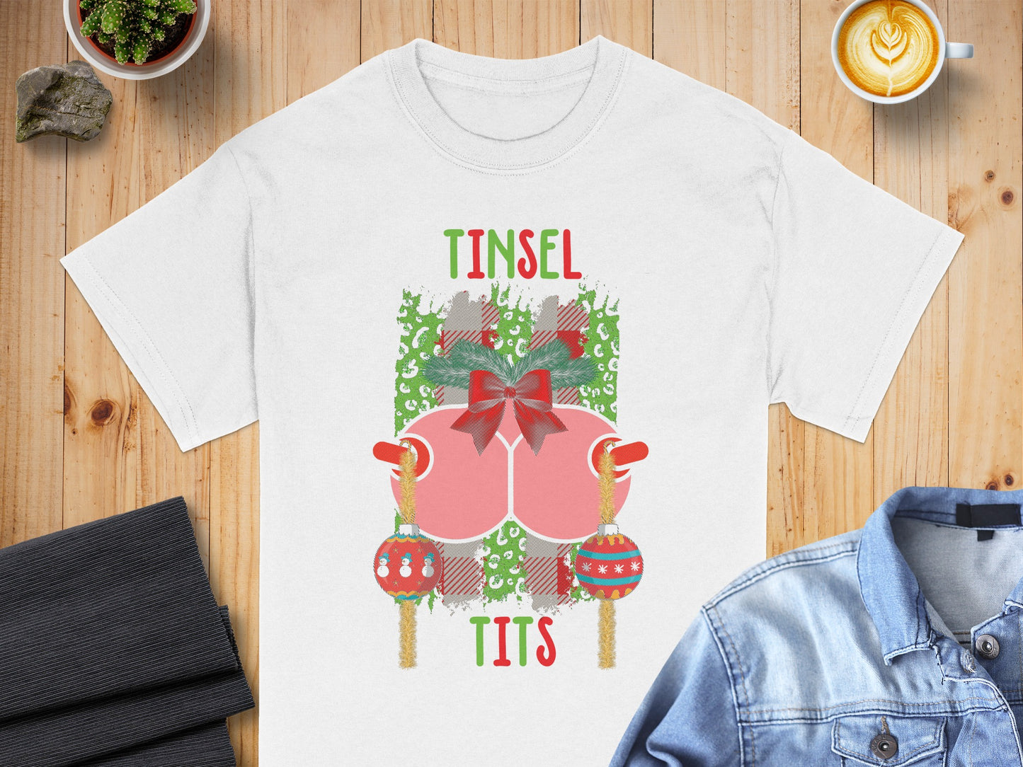 Tinsel Tits Christmas Cheer Festive Holiday Shirt