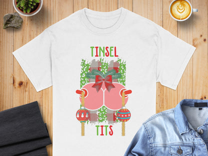 Tinsel Tits Christmas Cheer Festive Holiday Shirt