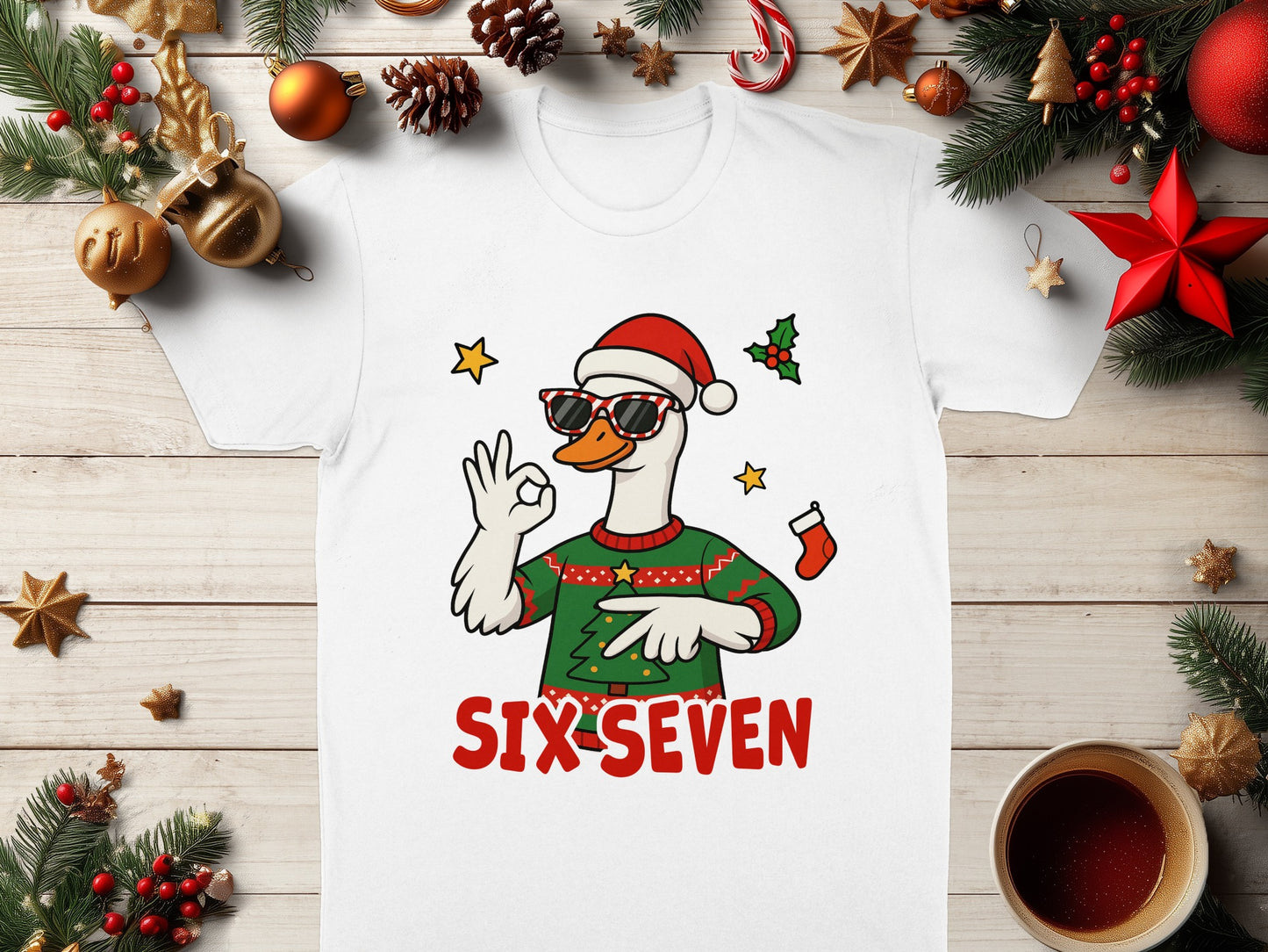 Funny Six Seven Christmas Duck Tee Shirt