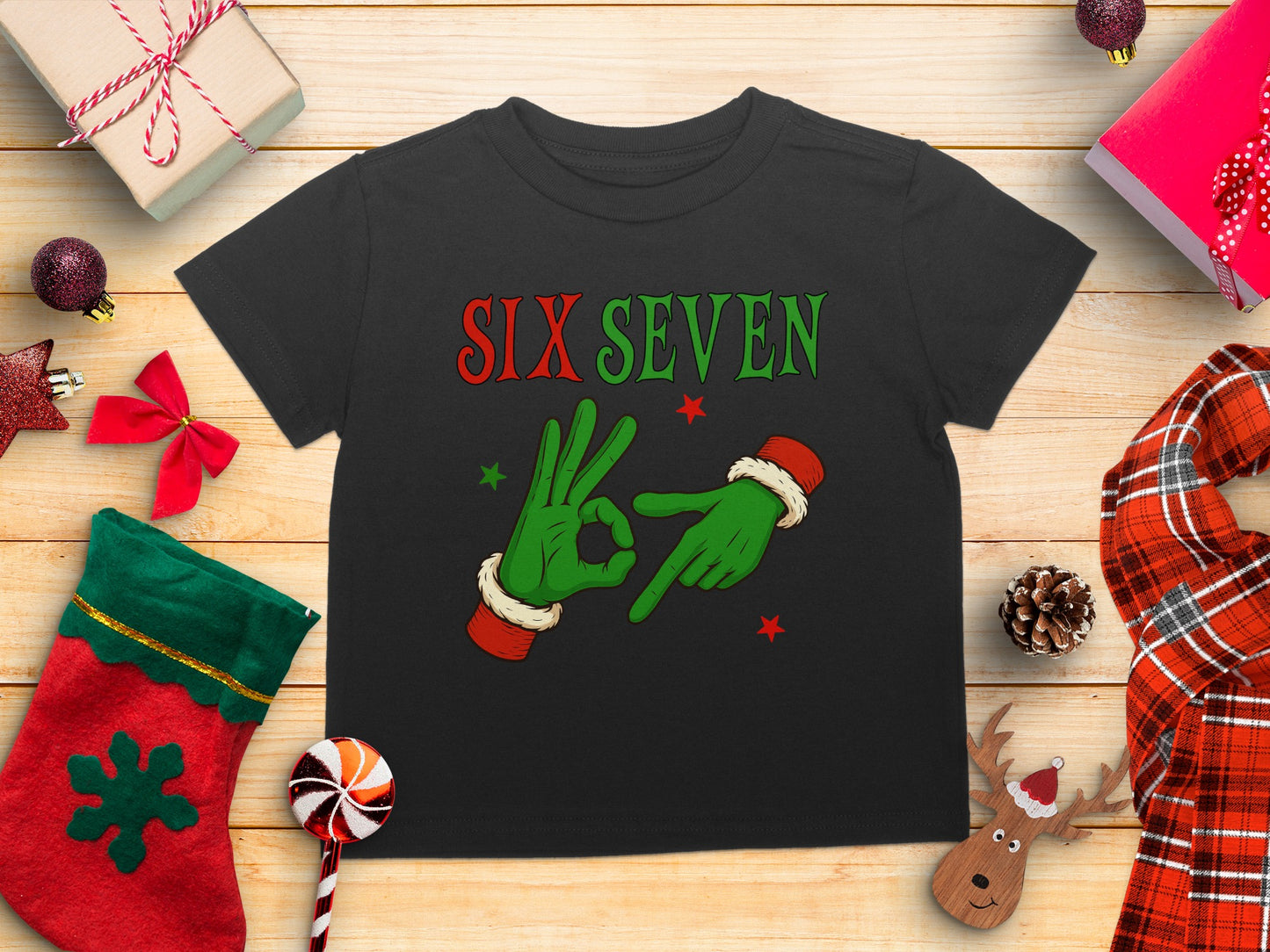 Festive Six Seven Christmas Youth Tee Shirt