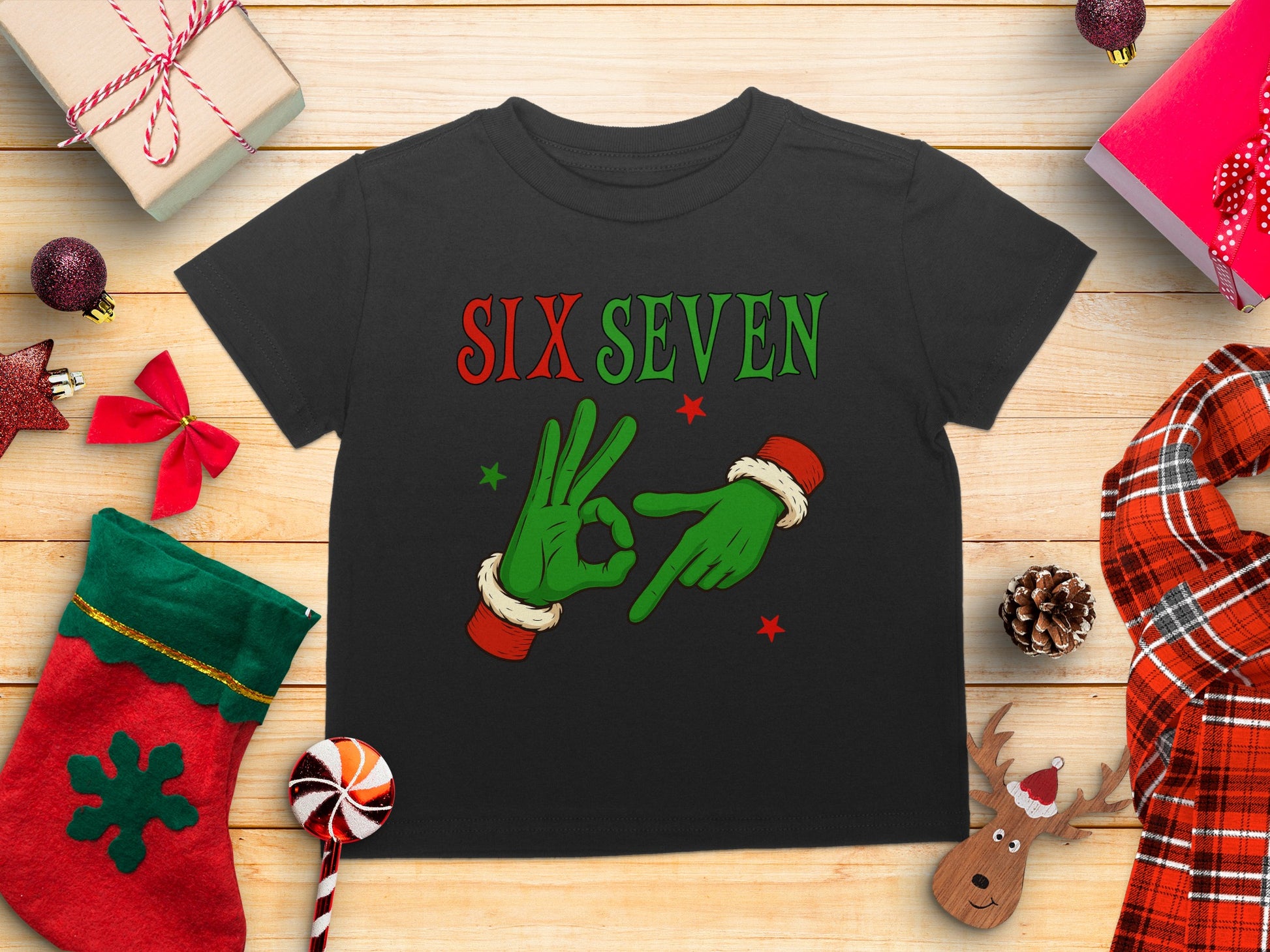 Festive Six Seven Christmas Youth Tee Shirt