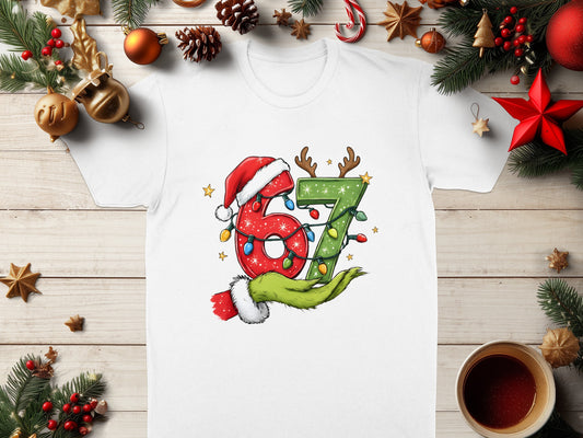 Festive Christmas Santa Reindeer 67 Graphic Tee