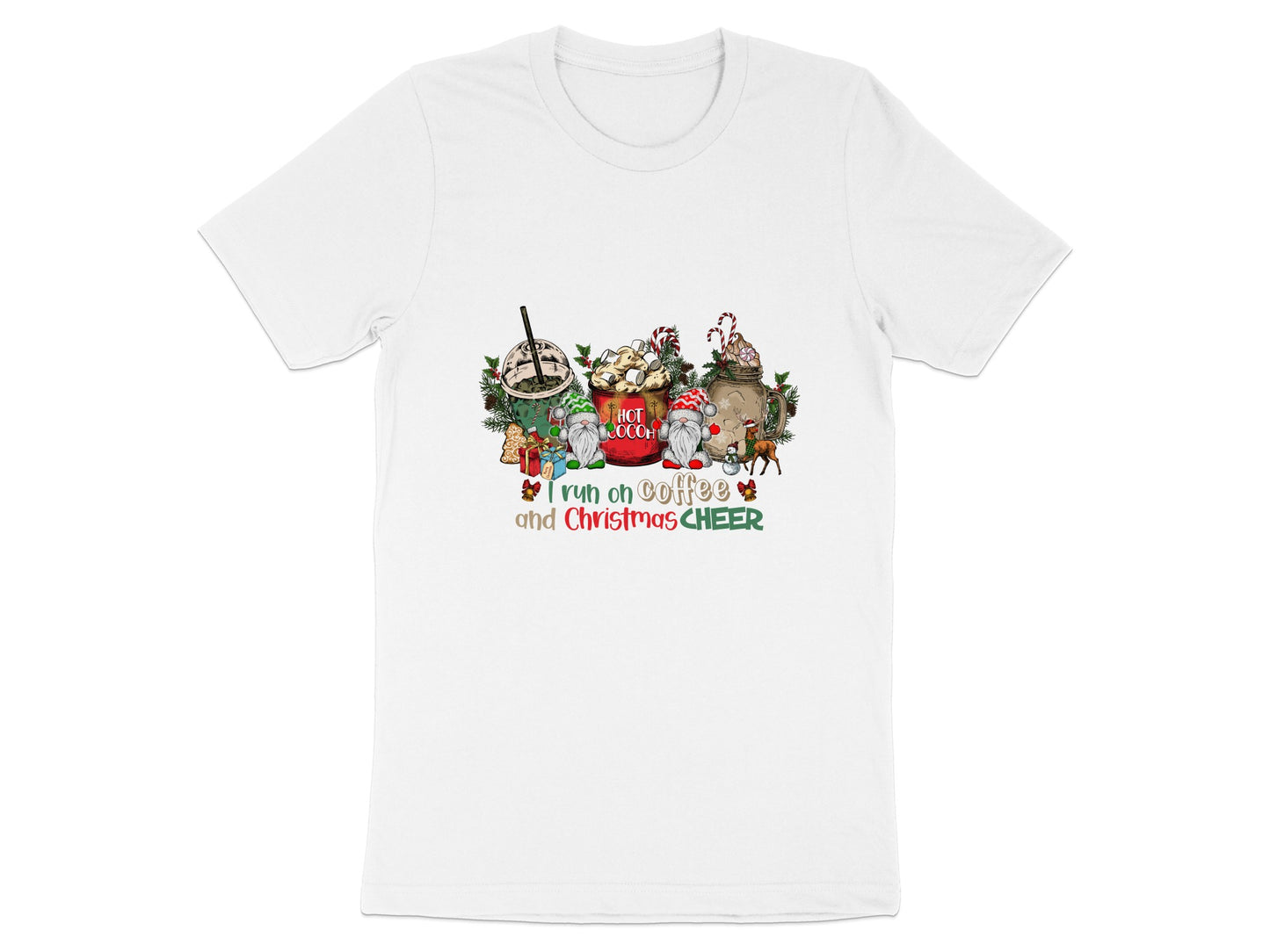 Fun Christmas Cheer and Coffee Holiday T-shirt