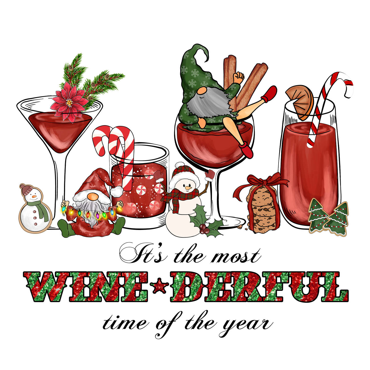 Festive Holiday Time With Wine Christmas Art Print