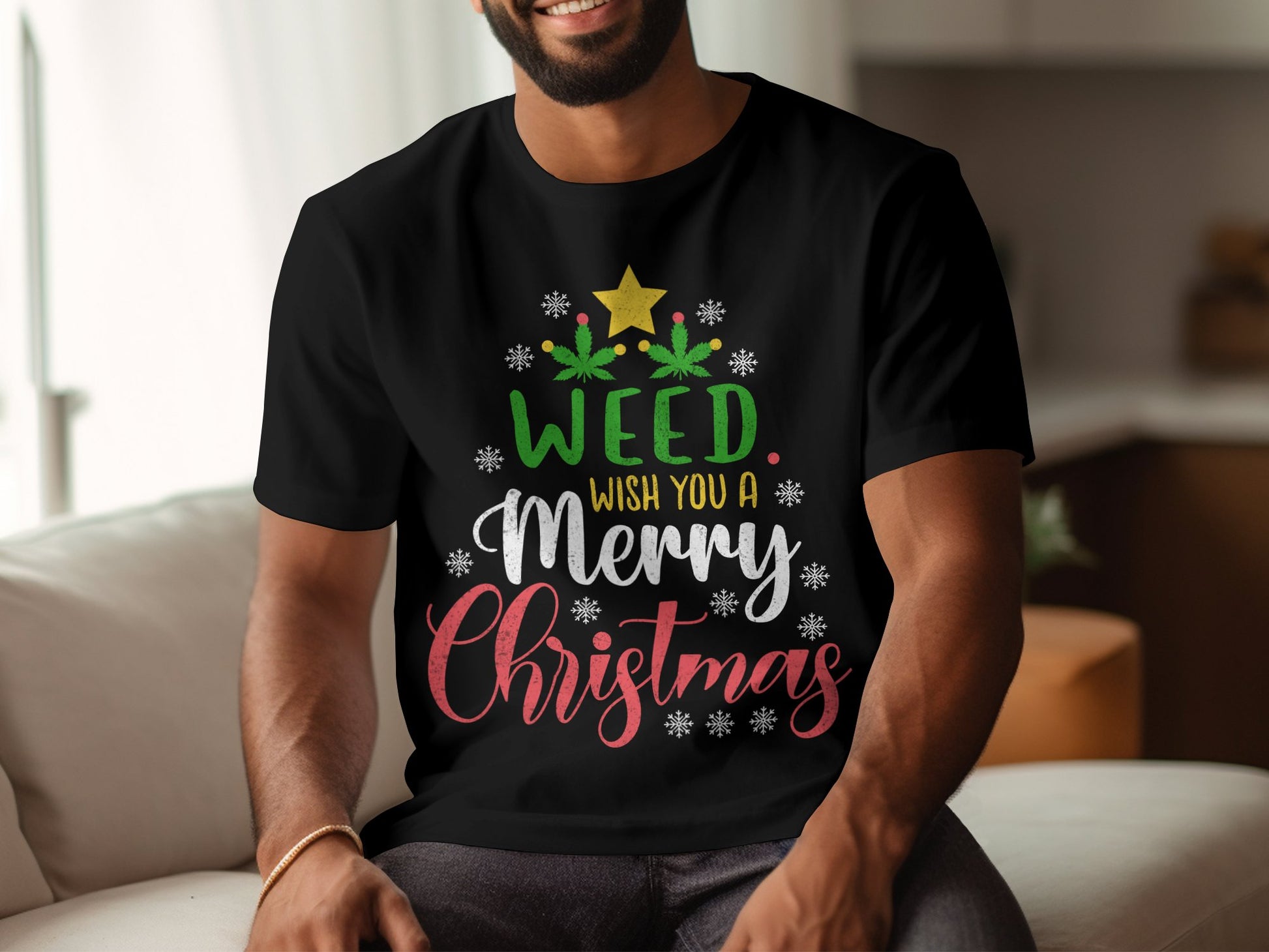 Weed Wish You A Merry Christmas T-shirt
