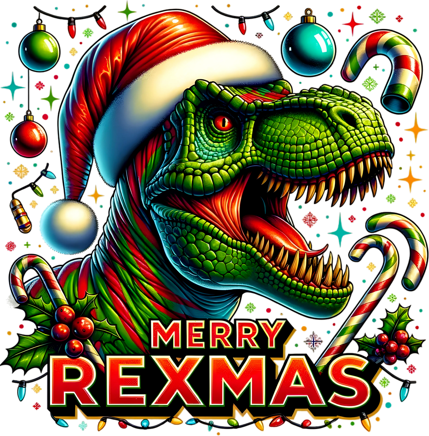 Merry Rexmas Christmas Dinosaur T-Shirt
