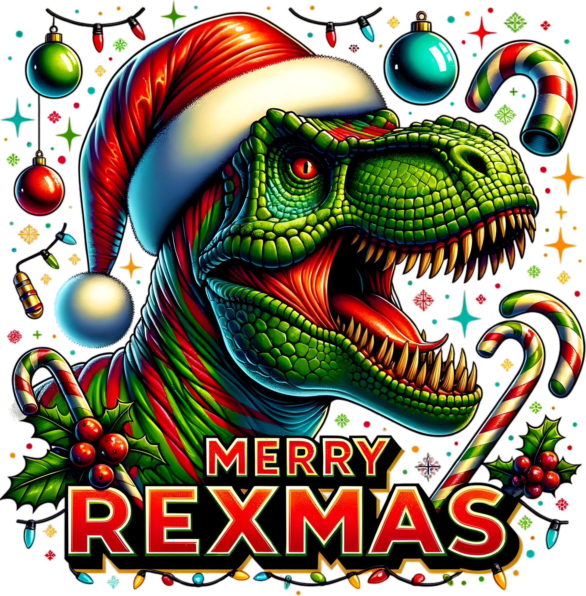 Merry Rexmas Christmas Dinosaur T-Shirt