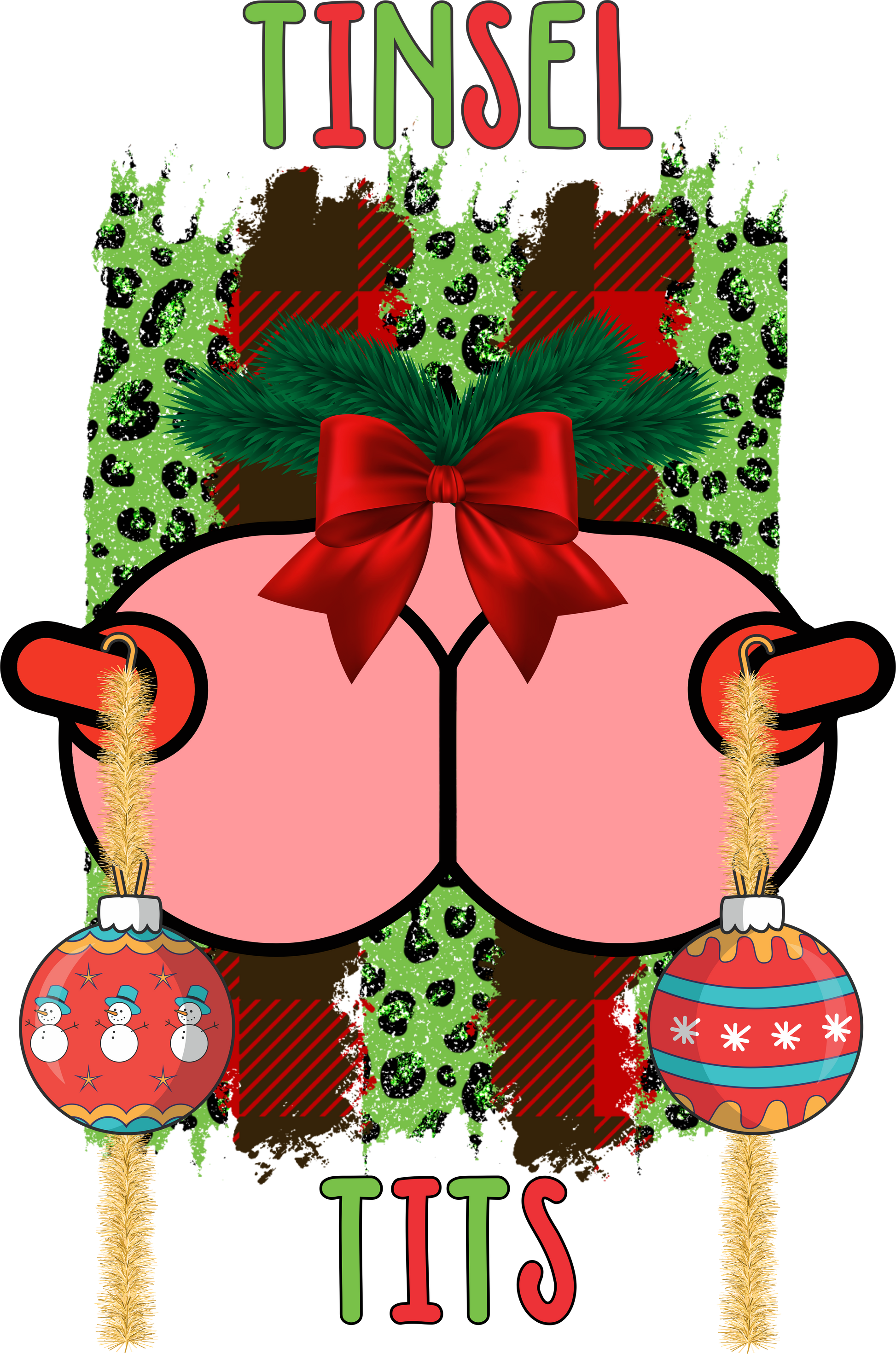 Festive Tinsel Tits Funny Christmas Holiday Shirt