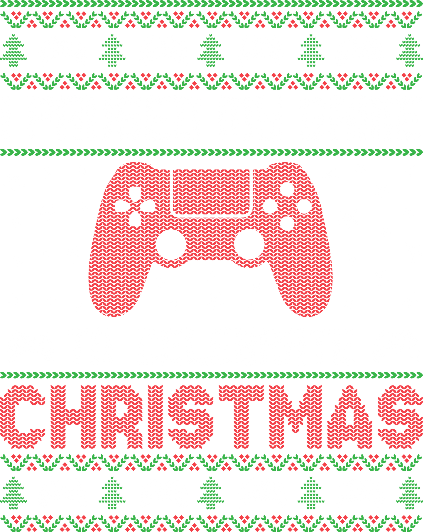 Festive Christmas Gaming Controller Ugly Sweater Design