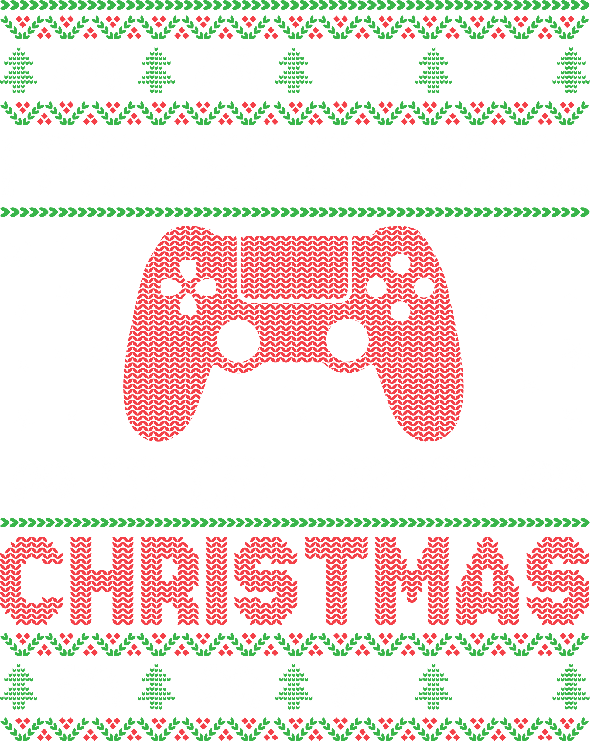 Festive Christmas Gaming Controller Ugly Sweater Design
